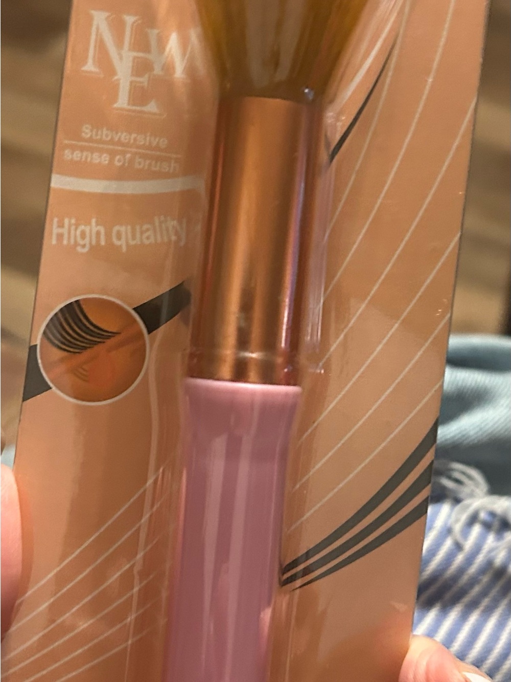 Pink Facial Makeup Brush with Rose Gold Ferrule - NE?M Inspired